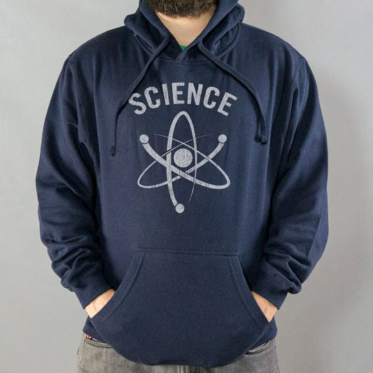 Atomic Science with Atom Symbol graphic Hoodie in Navy Blue