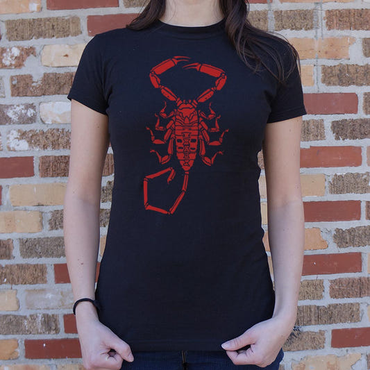 Scorpion - Red Scorpion Silhouette Design graphic Women's T-Shirt in Midnight