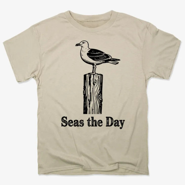 Seas the Day-Men's T-Shirt-Sand