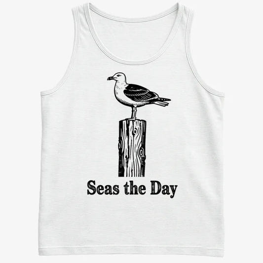 Seas the Day-Men's Tank Top-White