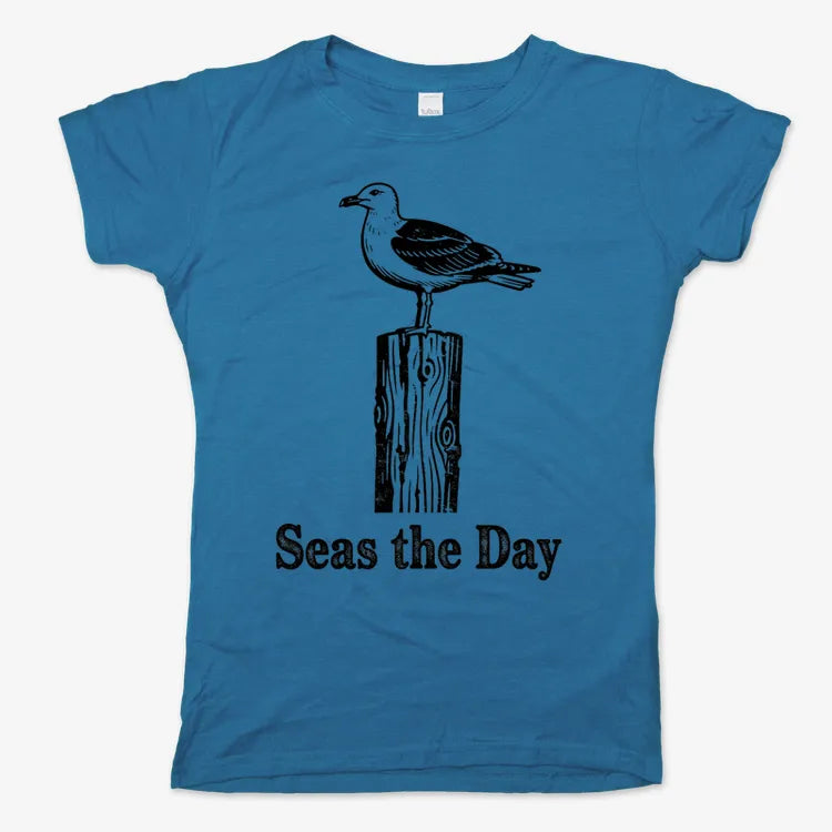 Seas the Day-Women's T-Shirt-Sky Blue