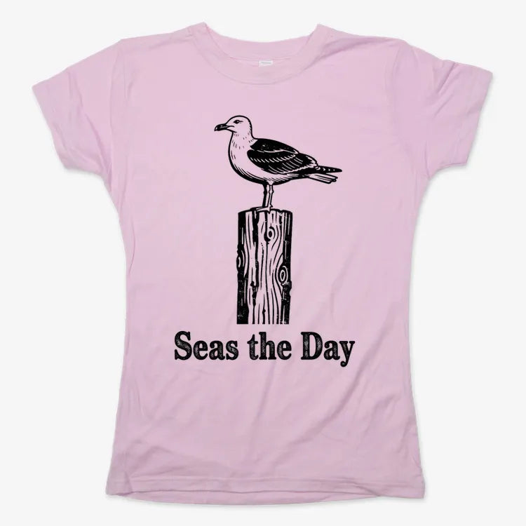 Seas the Day-Women's T-Shirt-Soft Pink