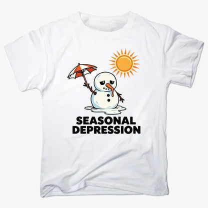 Sunny Days with a Melting Snowman Tee-Men's T-Shirt-White