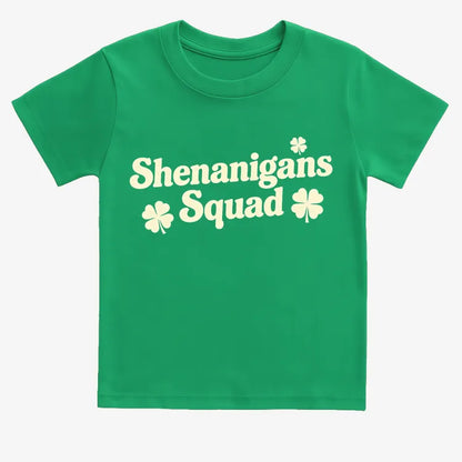 Shenanigans Squad St. Patrick's Day Four Leaf Clover Design