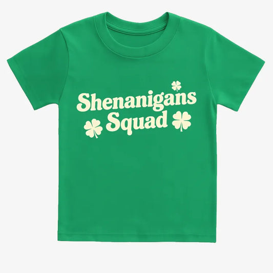 Shenanigans Squad St. Patrick's Day Four Leaf Clover Design
