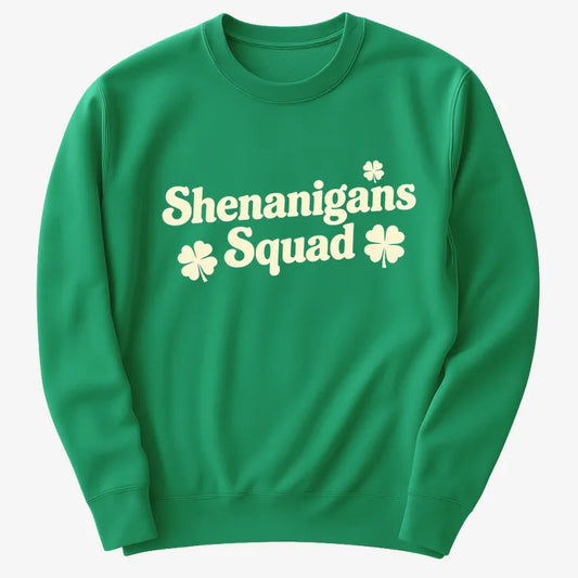 Shenanigans Squad St. Patrick's Day Four Leaf Clover Design
