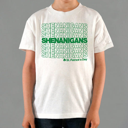 Shenanigans St. Patrick's Day Thank You Bag Parody graphic Kids T-Shirt in White