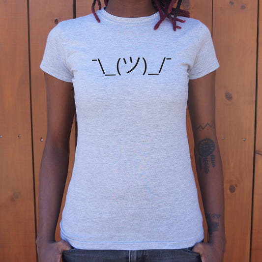 Shrugging Emoji Shrug Emoticon Face graphic Women's T-Shirt in Gray Granite