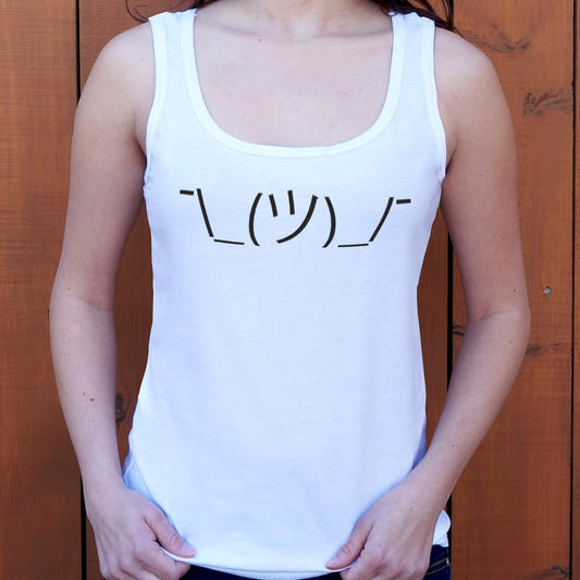 Shrugging Emoji Shrug Emoticon Face graphic Women's Tank Top in Snow