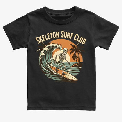 Skeleton Surf Club Tee-Kids T-Shirt-Black