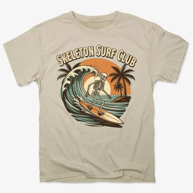 Skeleton Surf Club Tee-Men's T-Shirt-Sand