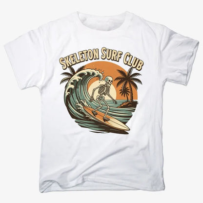 Skeleton Surf Club Tee-Men's T-Shirt-White