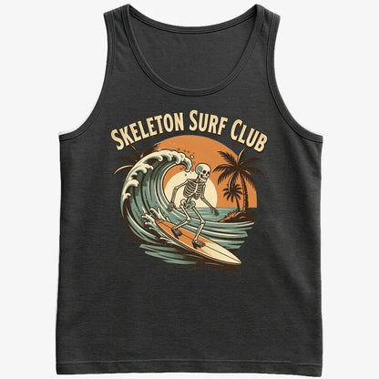 Skeleton Surf Club Tee-Men's Tank Top-Black