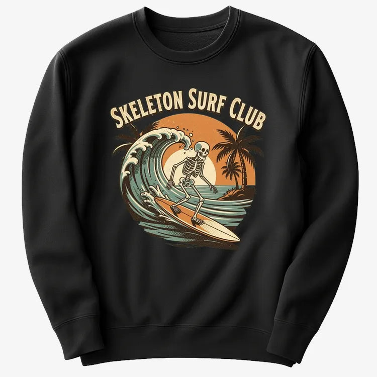 Skeleton Surf Club Tee-Sweater-Black