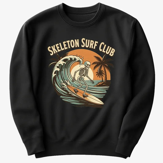 Skeleton Surf Club Tee-Sweater-Black