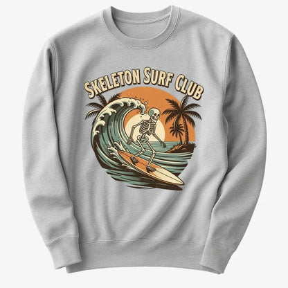 Skeleton Surf Club Tee-Sweater-Gray Heather
