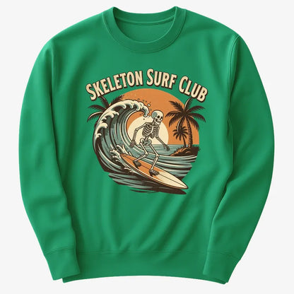 Skeleton Surf Club Tee-Sweater-Green