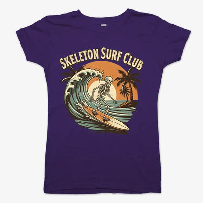 Skeleton Surf Club Tee-Women's T-Shirt-Violet