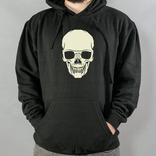 Grinning Skull Graphic Hoodie in Black