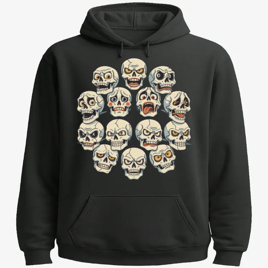 Skull Symphony Tee graphic Hoodie in Black