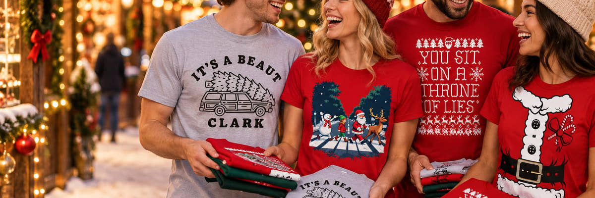 It's A Beaut Clark, Festive Abbey Road Inspired T-Shirt, Throne of Lies Ugly Christmas Sweater Santa Quote