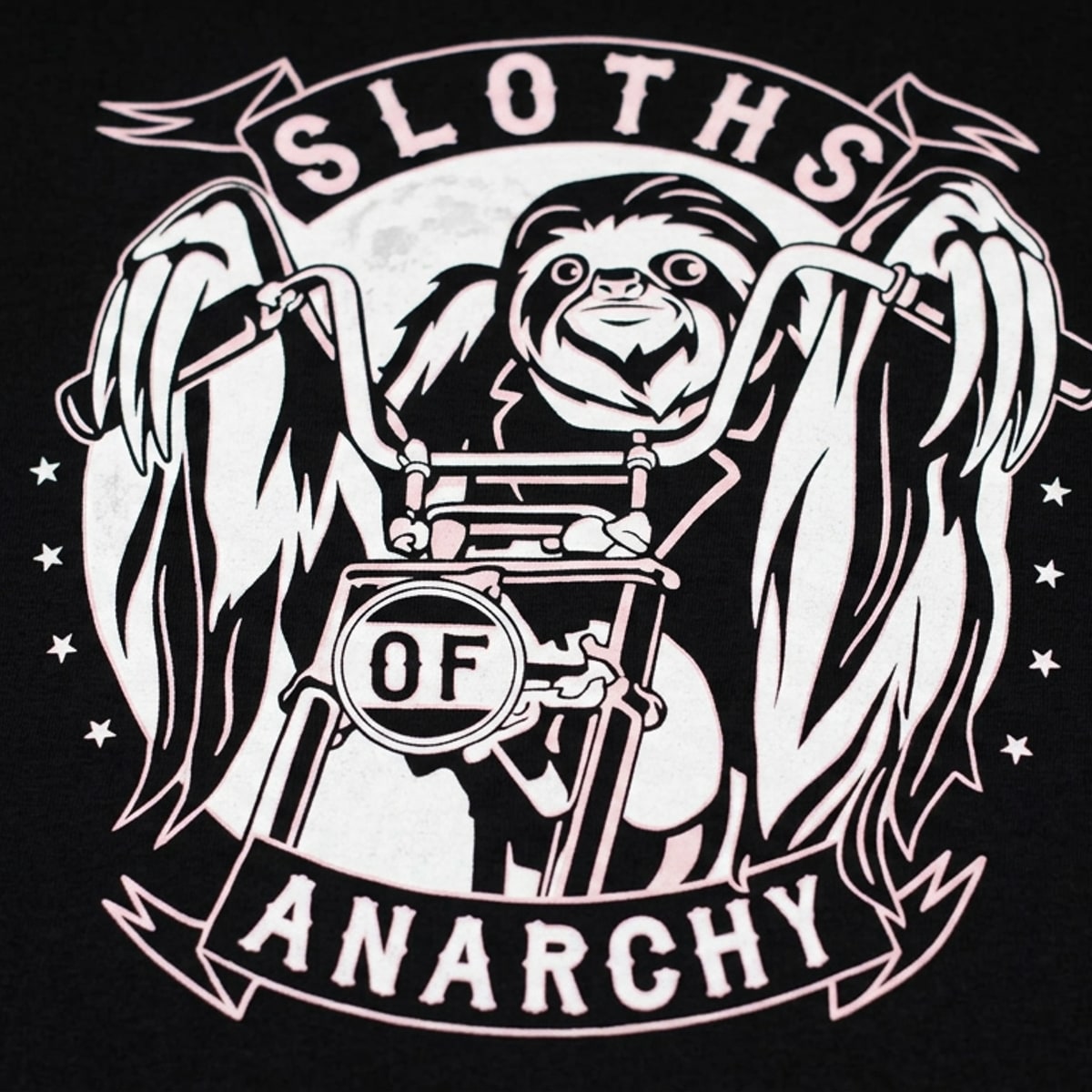 Sloths of Anarchy Biker Parody detail