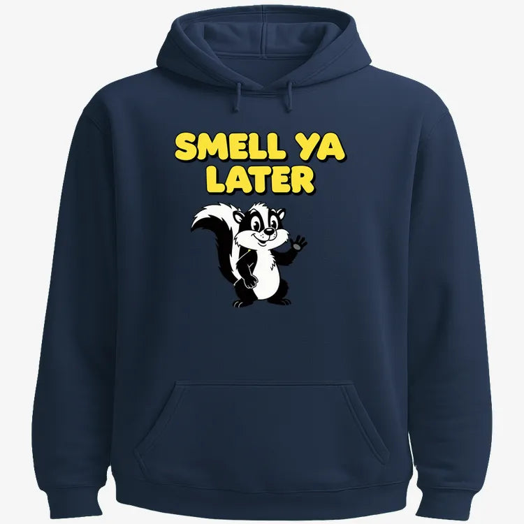 Smell Ya Later Skunk-Hoodie-Navy Blue