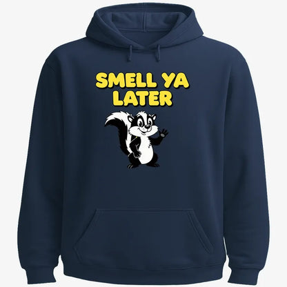 Smell Ya Later Skunk-Hoodie-Navy Blue
