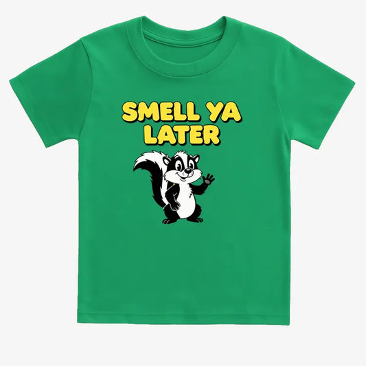 Smell Ya Later Skunk-Kids T-Shirt-Green