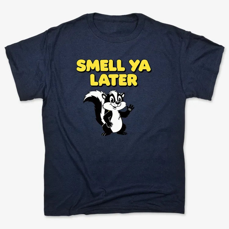 Smell Ya Later Skunk-Men's T-Shirt-Navy Blue