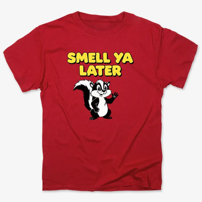 Smell Ya Later Skunk-Men's T-Shirt-Red