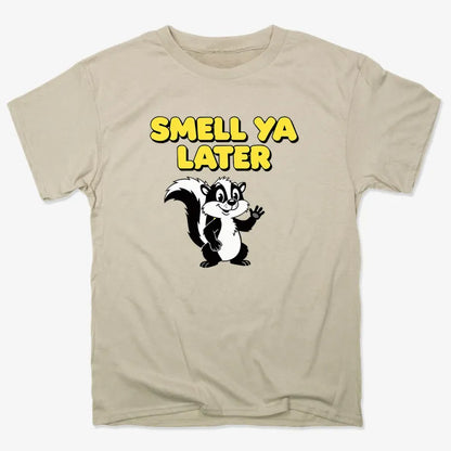 Smell Ya Later Skunk-Men's T-Shirt-Sand