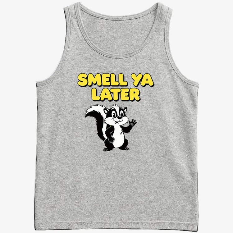 Smell Ya Later Skunk-Men's Tank Top-Gray Heather