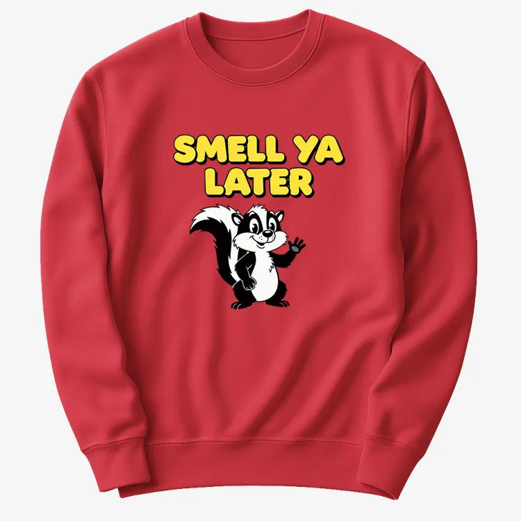 Smell Ya Later Skunk-Sweater-Red