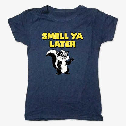 Smell Ya Later Skunk-Women's T-Shirt-True Navy