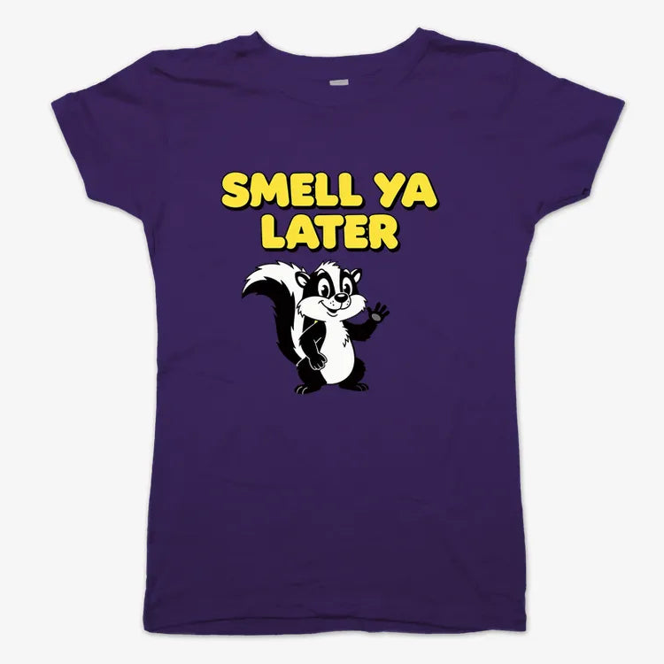Smell Ya Later Skunk-Women's T-Shirt-Violet