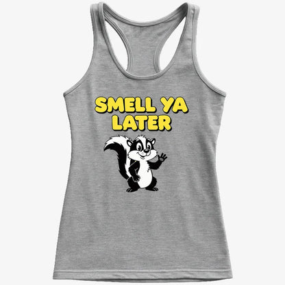 Smell Ya Later Skunk-Women's Tank Top-Gray Granite