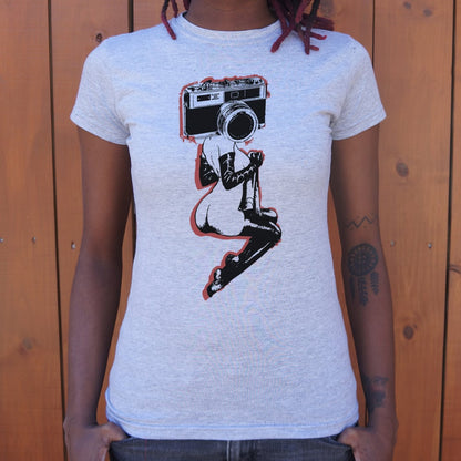 Smile Vintage Pinup Girl with Camera Head