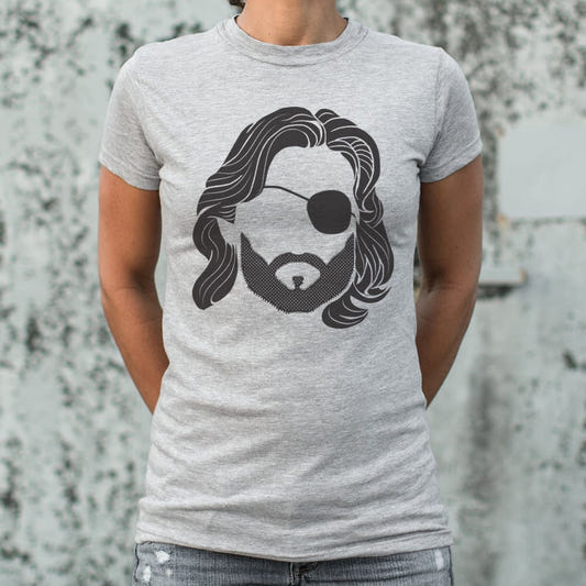 Snake Stubble Eyepatch Rebel graphic Women's T-Shirt in Gray Granite