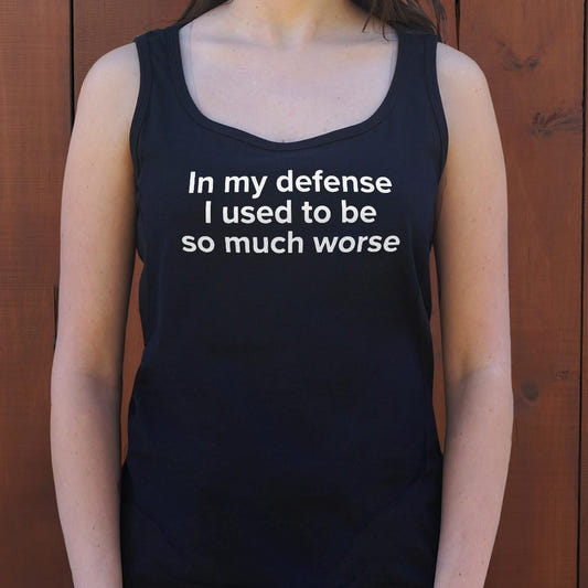 In My Defense I Used to Be So Much Worse graphic Women's Tank Top in Midnight