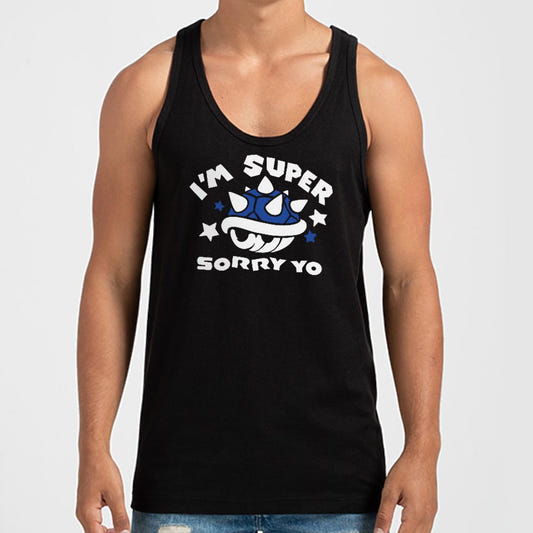 I'm Sorry Bro Racing Game Graphic Men's Tank Top in Black
