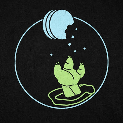 Space Cookie Little Green Alien Reaching for a Cookie detail