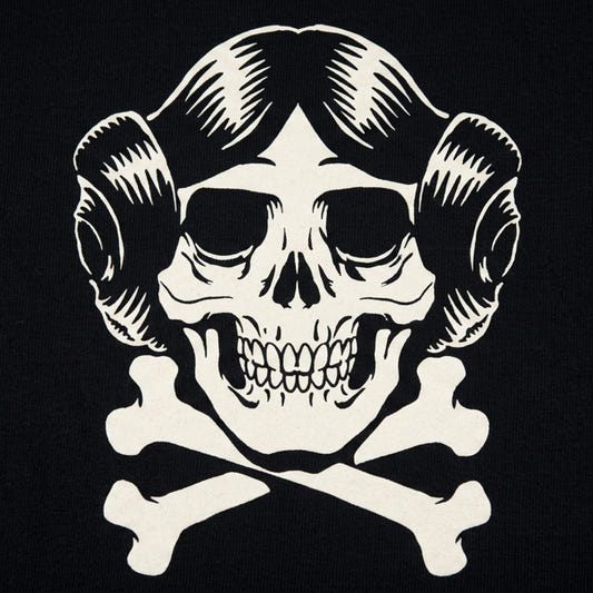 Space Princess Skull and Crossbones Graphic detail