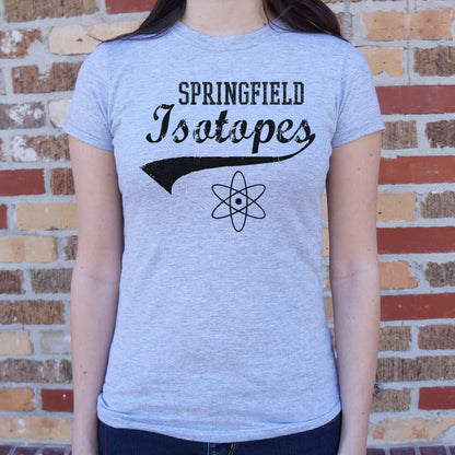 Springfield Isotopes Baseball Team Atom Logo graphic Women's T-Shirt in Gray Granite