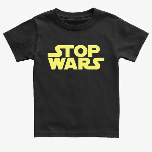 STOP WARS Statement Tee graphic Kids T-Shirt in Black