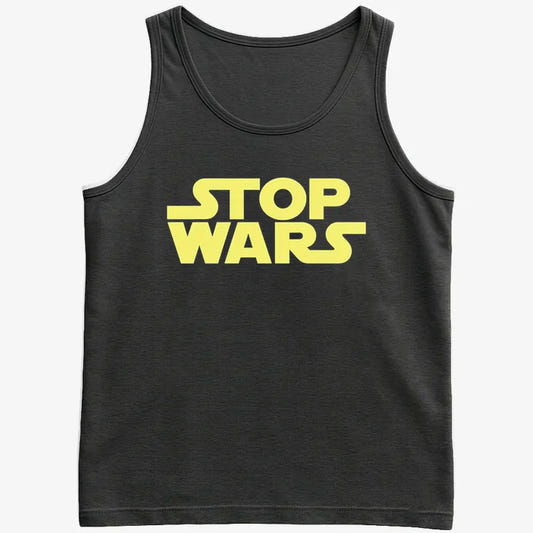 STOP WARS Statement Tee graphic Men's Tank Top in Black