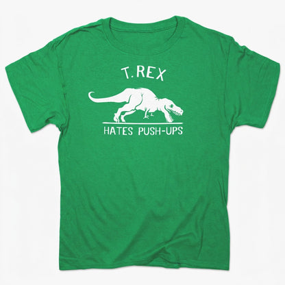 T. Rex Hates Push-Ups in Kelly Green Heather