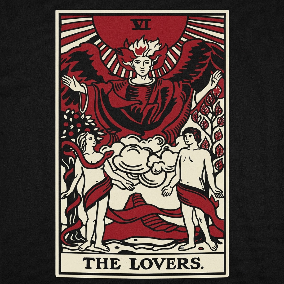 Tarot Lovers Card Graphic detail