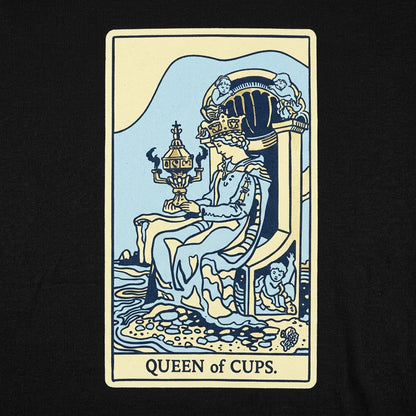 Tarot Queen of Cups Card on Throne with Chalice detail