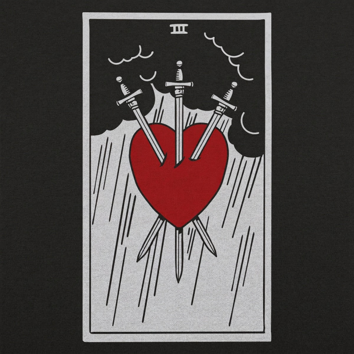 Tarot Three of Swords Card Graphic detail